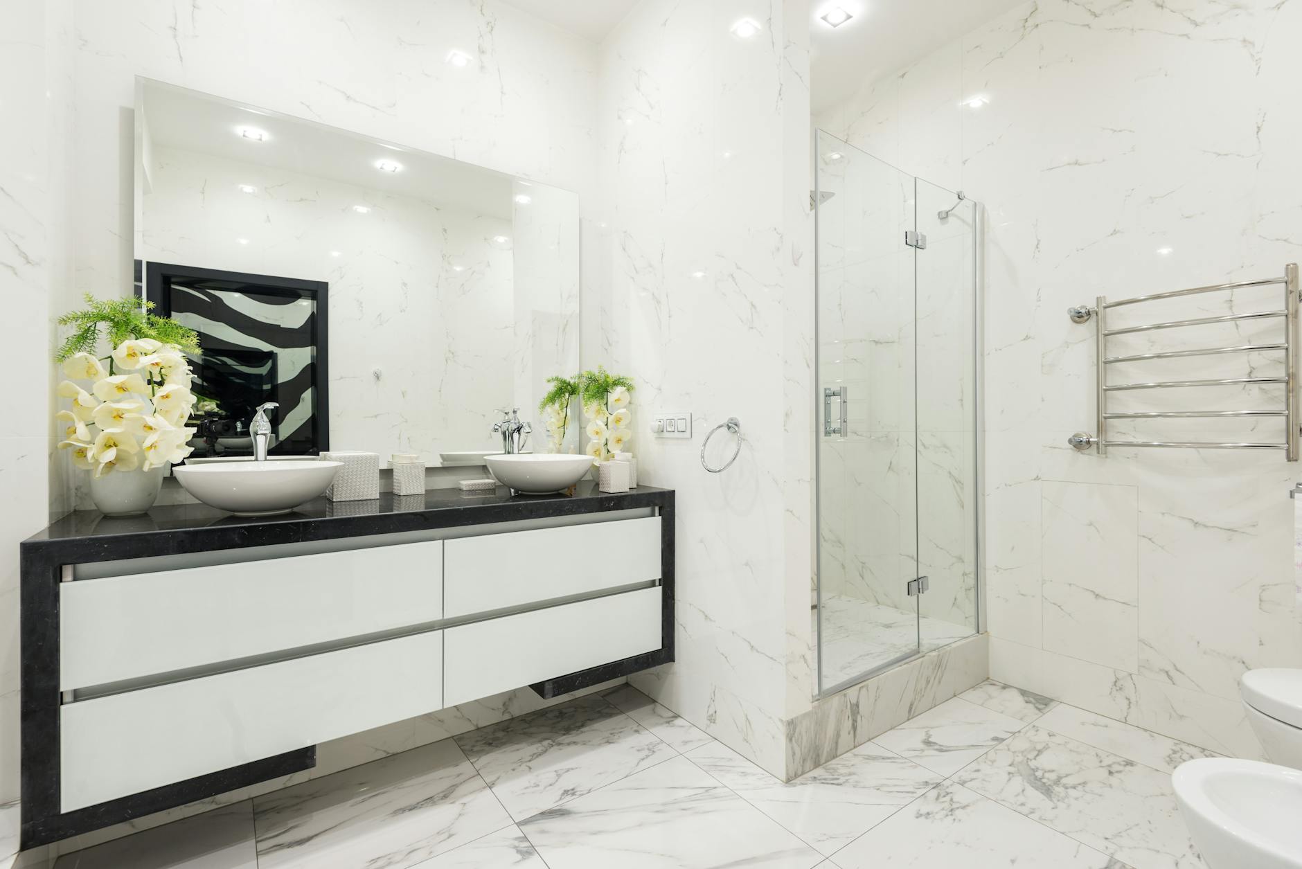 light bathroom in modern apartment